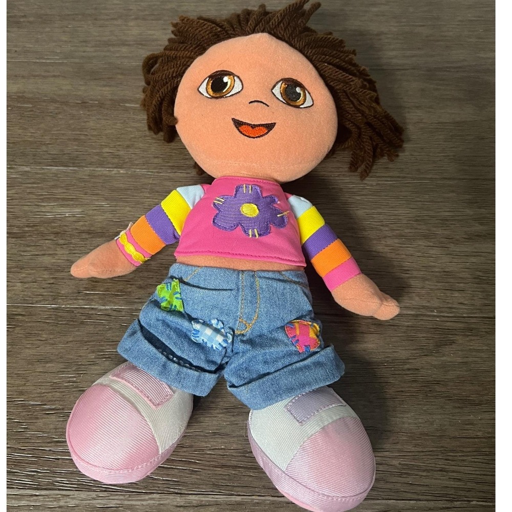 Vtg‎ 2003 Fisher-Price Soft & Stylish Dora Doll Plush Toy Denim Outfit 2003